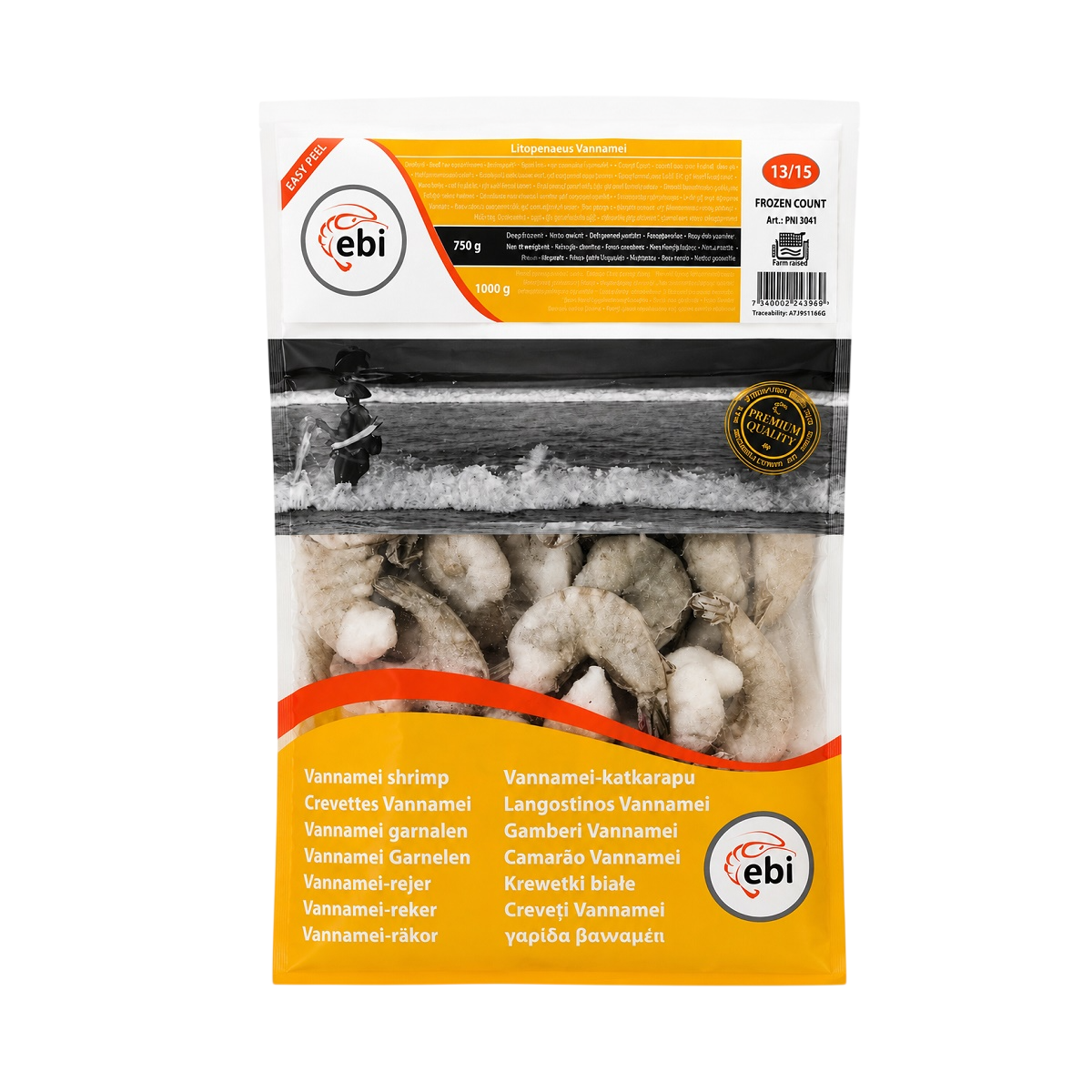 Crevete 13/15 fara cap, cu taietura (1kg)