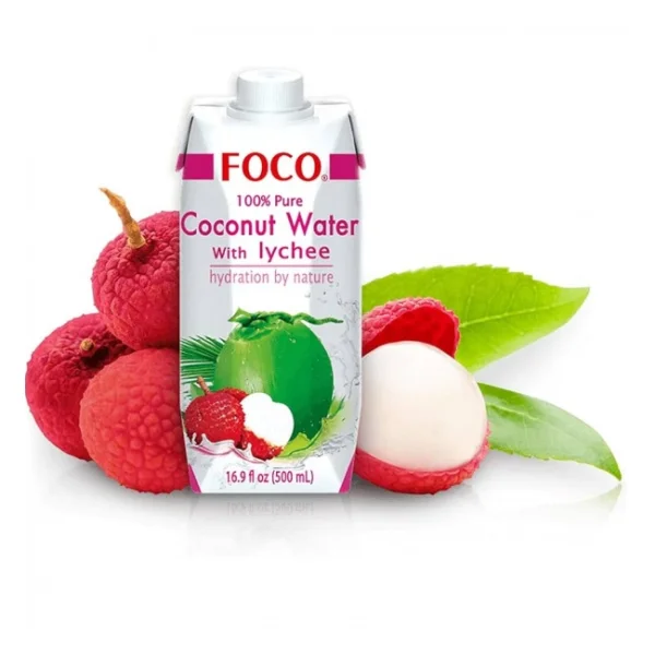 Apa de cocos cu Litchi '' Foco'' (500 ml)