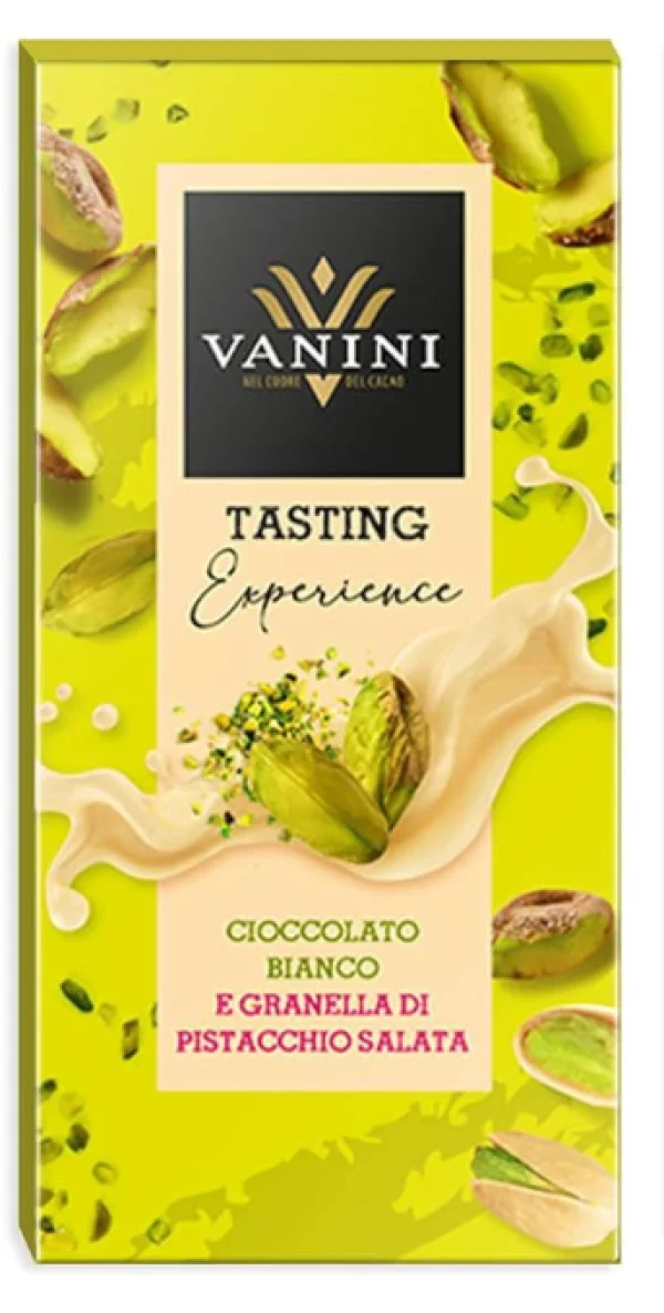 Ciocolata albă cu fistic sarat (75 g)