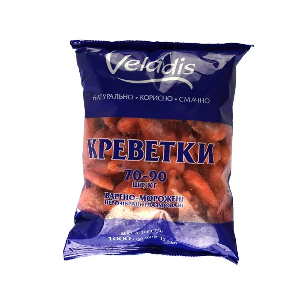 Crevete 70/90 cu cap, fierte (1kg)
