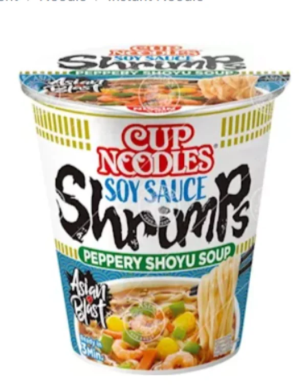 Taietei instant sos de soia si creveti pahar Nissin (63g)