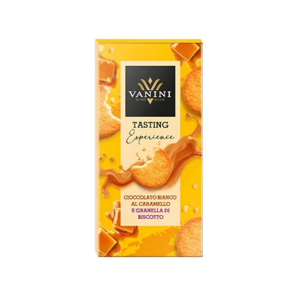 Ciocolata alba cu caramela si biscuit (75g)