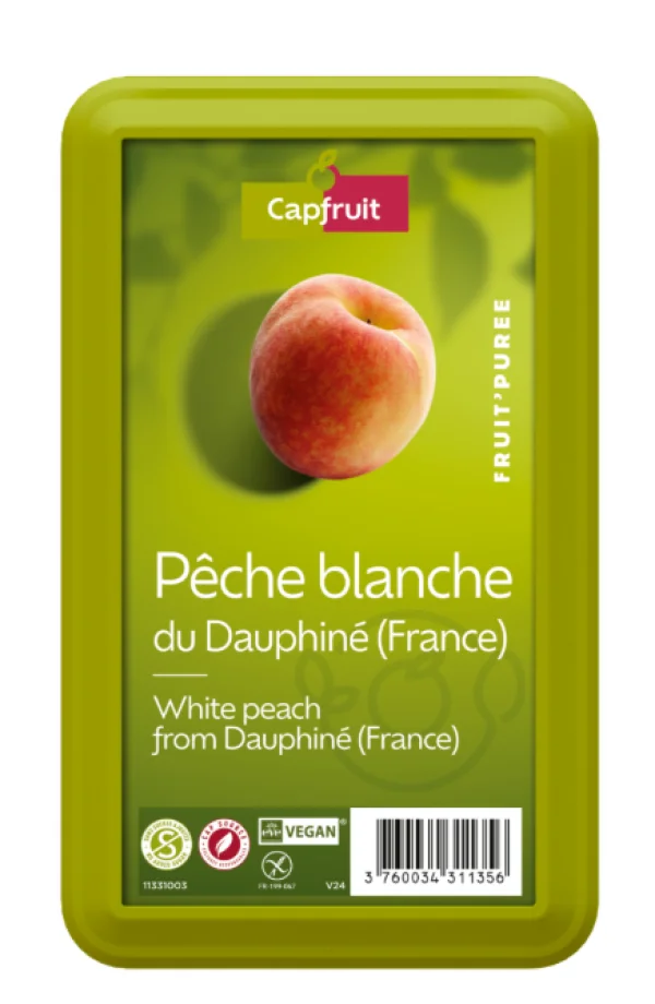 Piure congelat piersic alb (1kg)