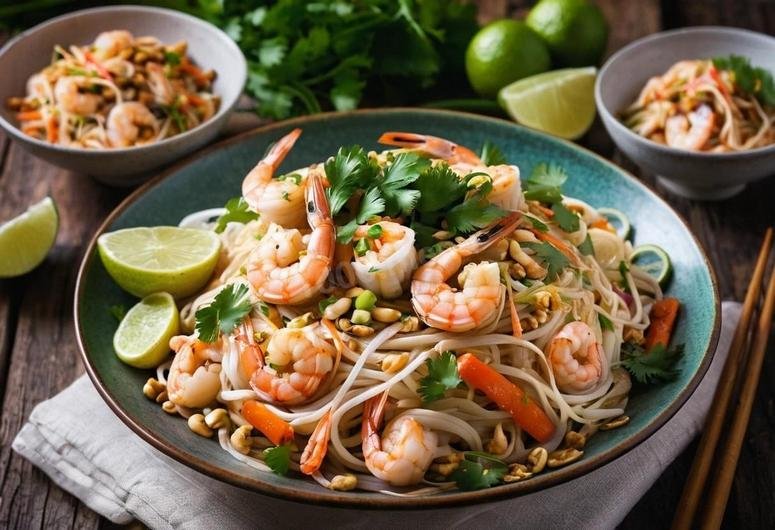 Тайская лапша с креветками рецепт